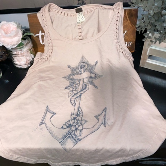 Free People Braided Anchor Tank Pink - Picture 1 of 10